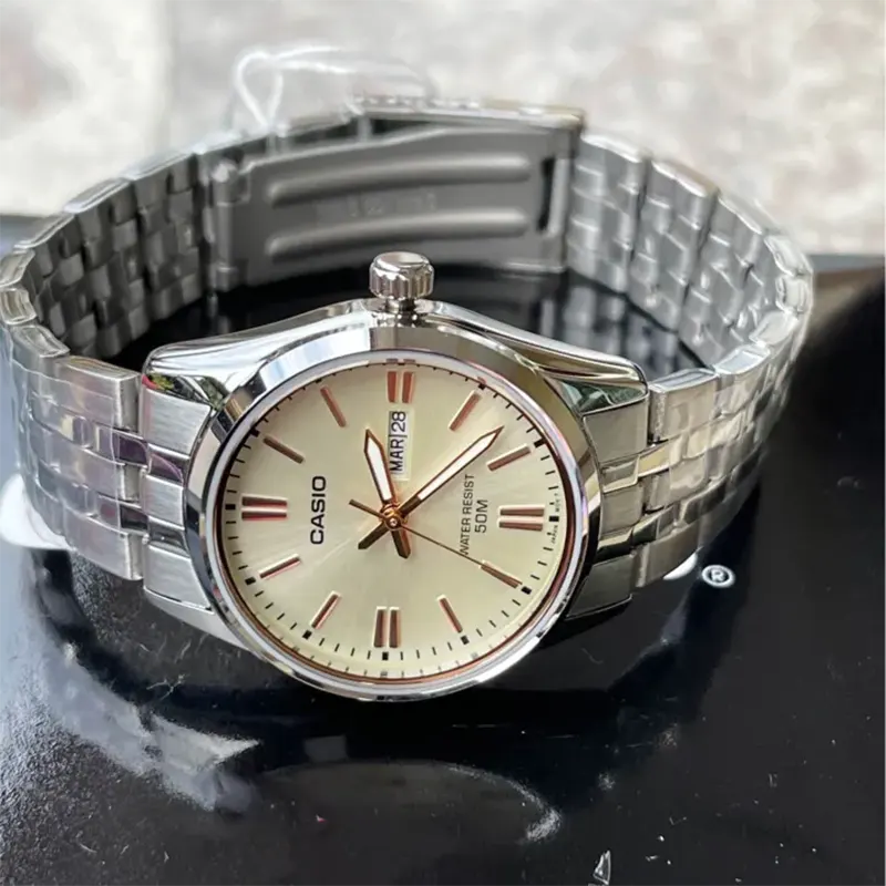 Casio Enticer Cream Dial Classic Ladies Watch- LTP-1335D-9AV